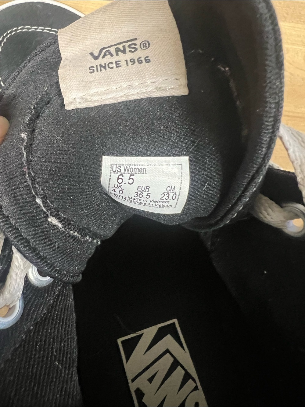 Vans Black and White Platform Sk8-Hi Sneakers - Picture 8 of 9